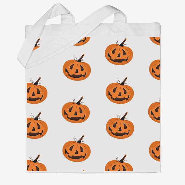 Сумка хб «Паттерн на Хэллоуин с тыквами/Halloween pattern with pumpkins»