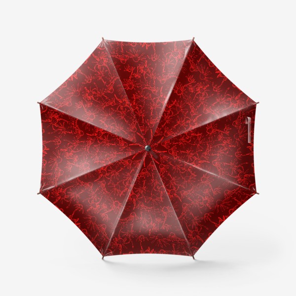 Зонт &laquo;цветы ромашки на красном&raquo;