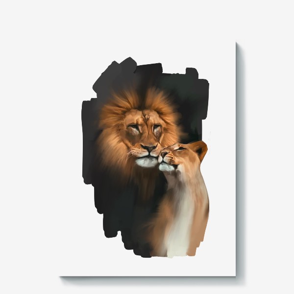 Холст «Лев и львица»