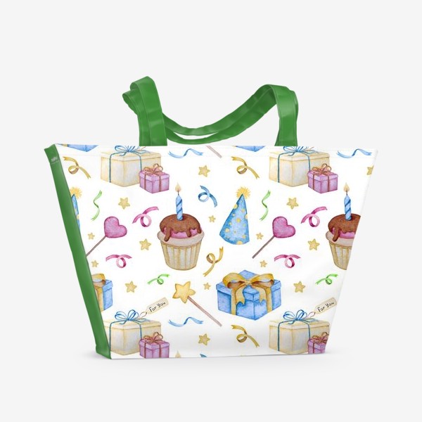 Пляжная сумка «Паттерн «День Рождения»»