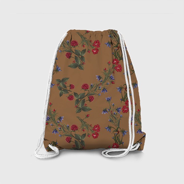 Рюкзак «Полевые цветы в стиле ретро, паттерн»