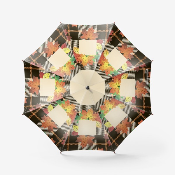 Зонт «Клетка с осенними листьями»