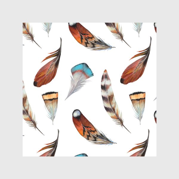 Скатерть &laquo;красочный узор из перьев различных птиц&raquo;
