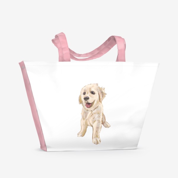 Пляжная сумка «Белая большая собака»