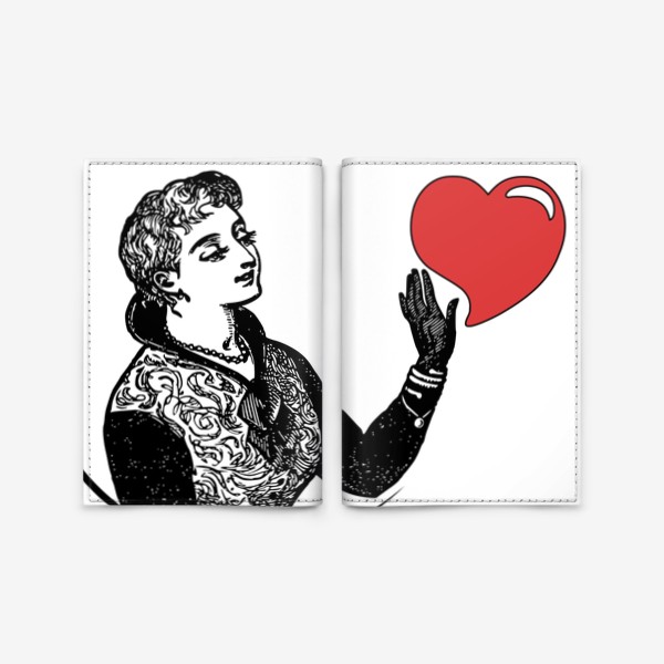 Обложка для паспорта «Девушка трогает сердце»