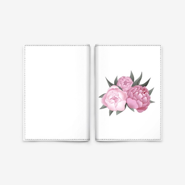 Обложка для паспорта «букет розовыхпионов»