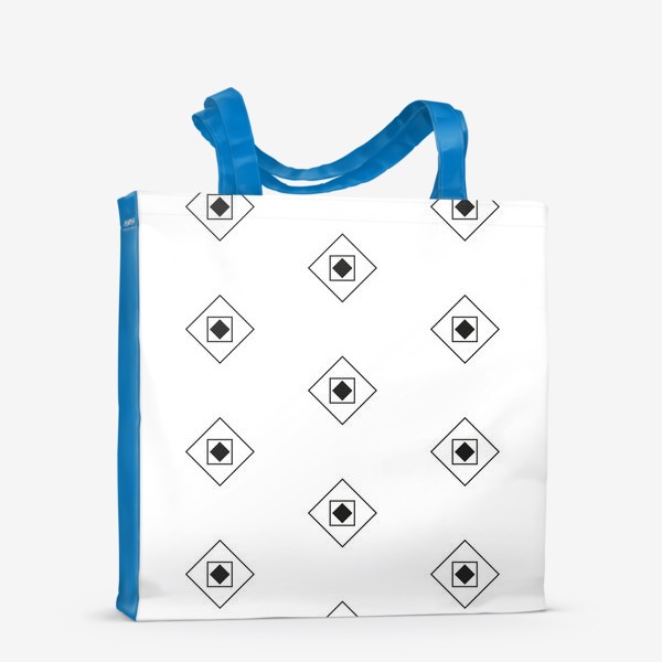 Сумка-шоппер «Black & White Rhombus & Squares Pattern»