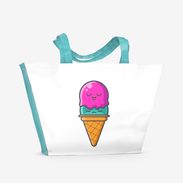 Пляжная сумка «Два шарика мороженного в рожке»