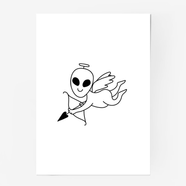 Постер «Дудл инопланетянин - купидон»