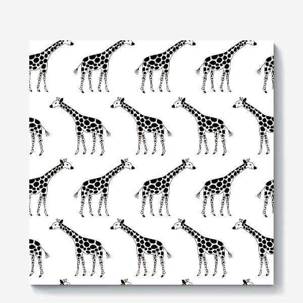 Холст «Черно-белые жирафы»
