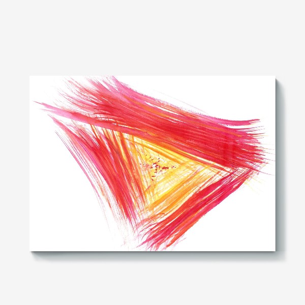 Холст «Fluffy scarlet triangle with bright sunshine - Пушистый алый треугольник с ярким солнечным светом посередине»