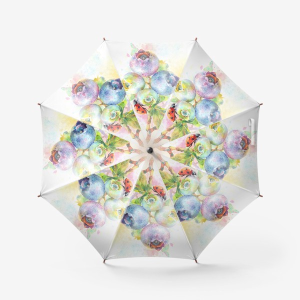 Зонт «Акварельные ягоды, ботаника »