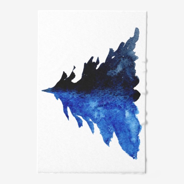 Полотенце «Синяя акварельная ель зима»
