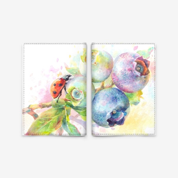 Обложка для паспорта «Акварельные ягоды, ботаника »