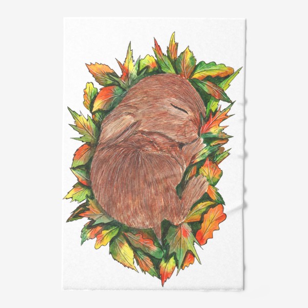 Полотенце «Кролик в осенних листьях»