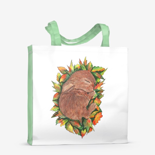 Сумка-шоппер «Кролик в осенних листьях»
