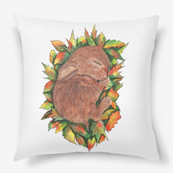 Подушка «Кролик в осенних листьях»