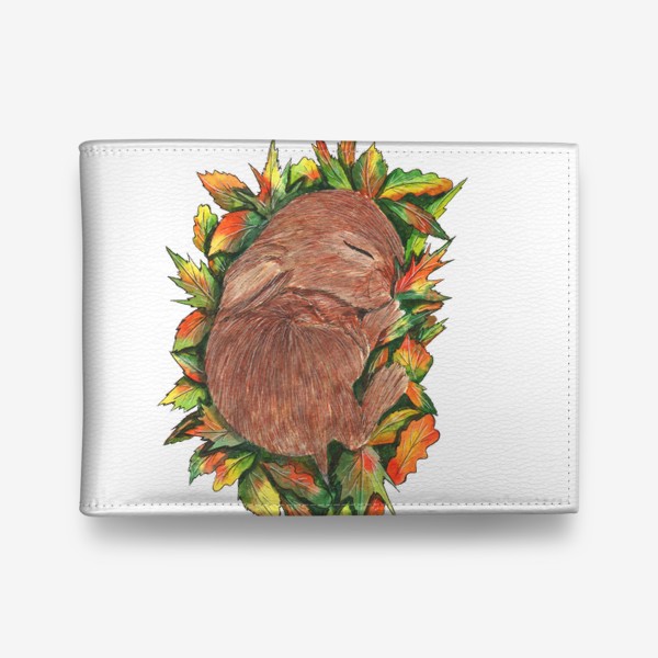 Кошелек «Кролик в осенних листьях»