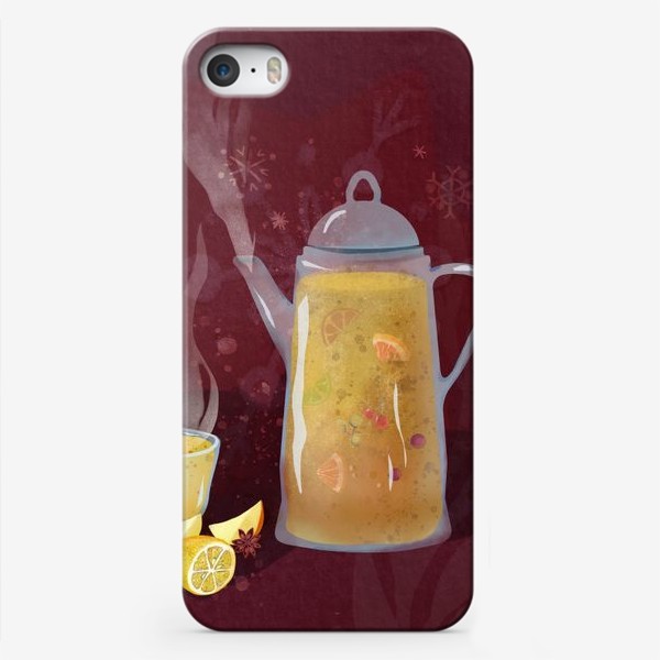 Чехол iPhone «Медовый чай. Лимон, яблоко, корица, мед.»