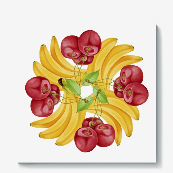 Холст «Банан и вишня»