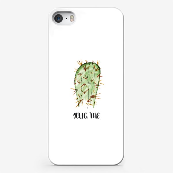 Чехол iPhone «Кактус акварелью Hug me»