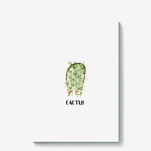 Холст «Кактус акварелью cactus»