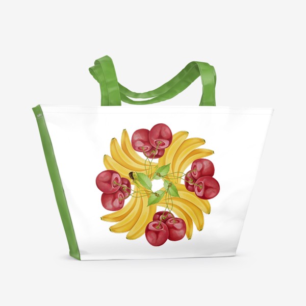 Пляжная сумка «Банан и вишня»