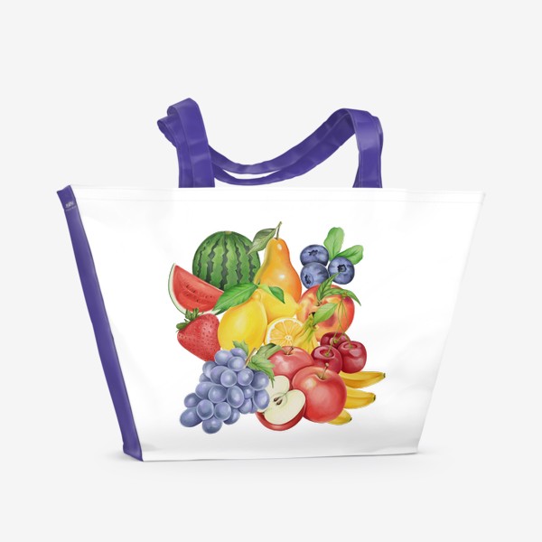 Пляжная сумка «Фрукты, ягода, лето»
