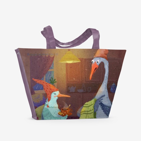 Пляжная сумка «Гусь и чайка»