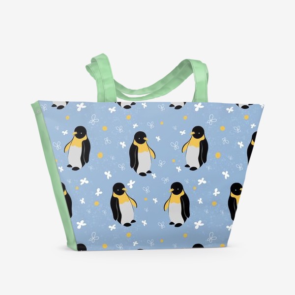 Пляжная сумка «Пингвин паттерн»