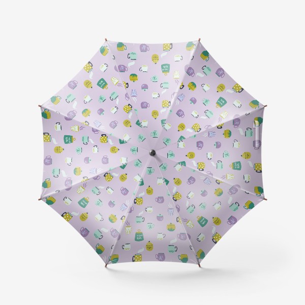 Зонт «Яркий принт с красивой керамической посудой»