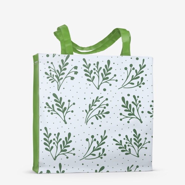 Сумка-шоппер «Винтажный паттерн с силуэтами растений»