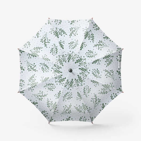 Зонт «Винтажный паттерн с силуэтами растений»