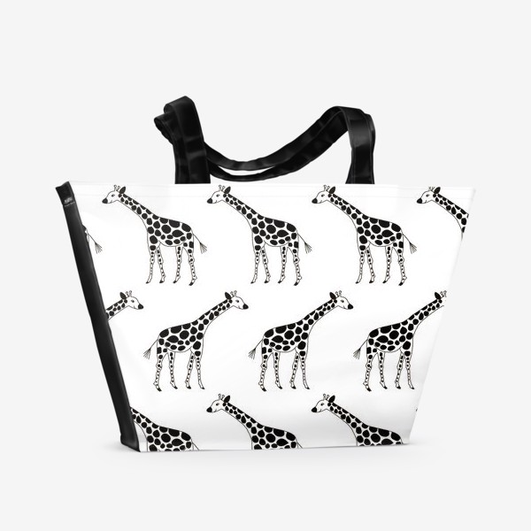 Пляжная сумка &laquo;Черно-белые жирафы&raquo;