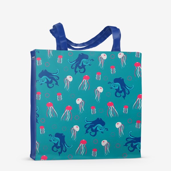 Сумка-шоппер «Морская жизнь: осьминог и медузы»