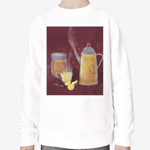 Свитшот «Медовый чай. Лимон, яблоко, корица, мед.»