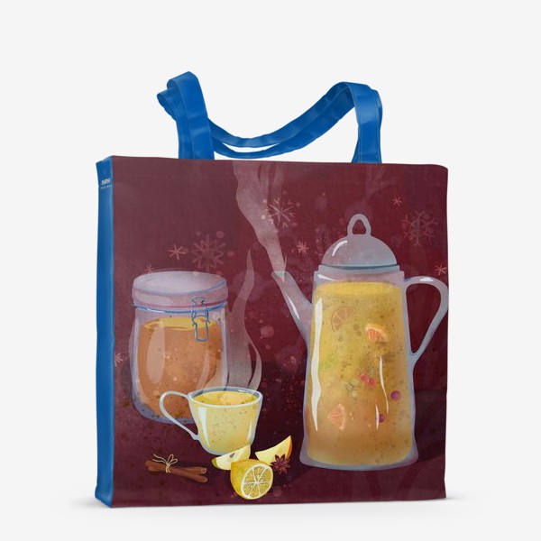 Сумка-шоппер «Медовый чай. Лимон, яблоко, корица, мед.»