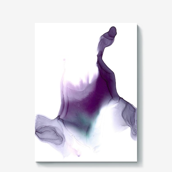 Холст &laquo;Dark purple splash with long tentacles - Темно-фиолетовый всплеск с длинными полупрозрачными волнистыми щупальцами&raquo;