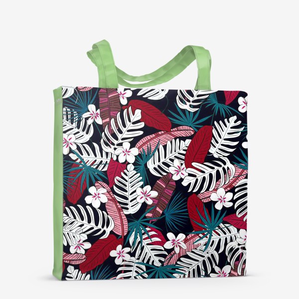 Сумка-шоппер «тропики, цветы и пальмы»
