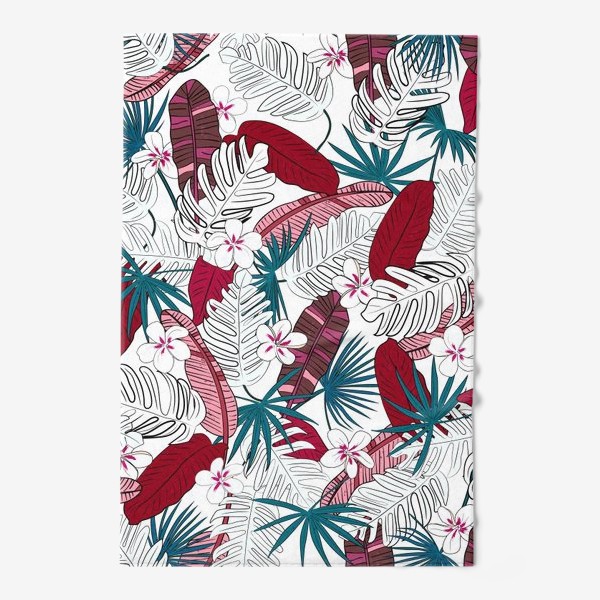 Полотенце «тропики, цветы и пальмы»