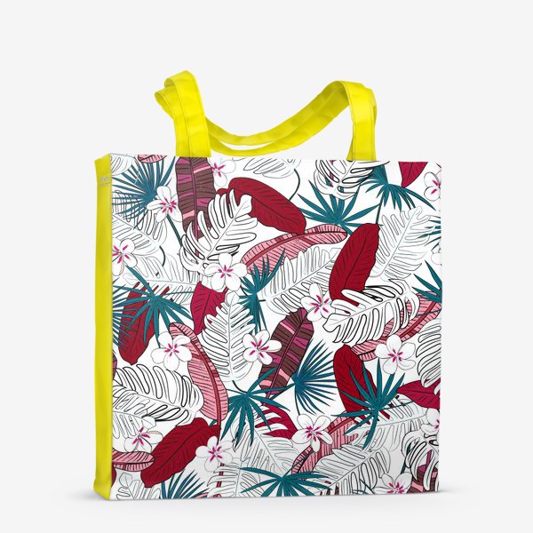 Сумка-шоппер «тропики, цветы и пальмы»