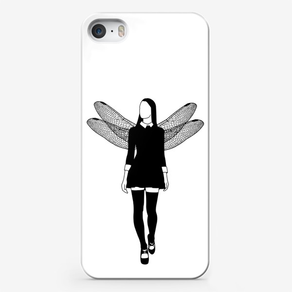 Чехол iPhone «Девушка, Крылья, Стрекоза, Ангел, Готика.»