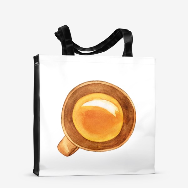 Сумка-шоппер «Акварельная глиняная коричневая чашка с чаем»