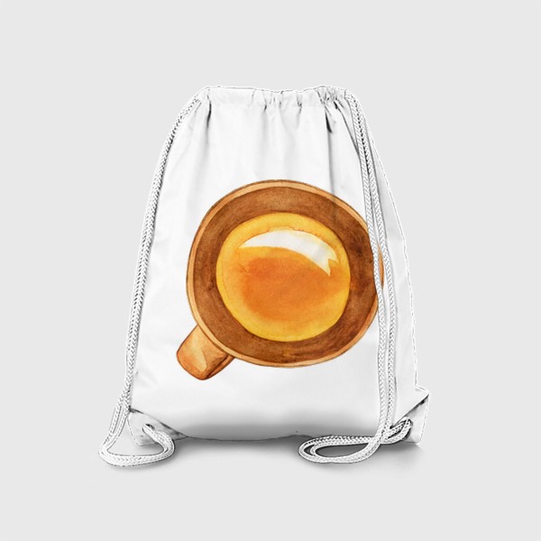 Рюкзак «Акварельная глиняная коричневая чашка с чаем»