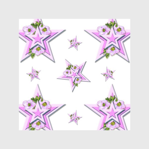 Скатерть «Розовые цветы и звезды»