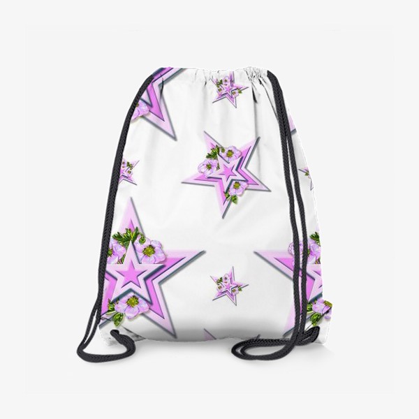 Рюкзак «Розовые цветы и звезды»