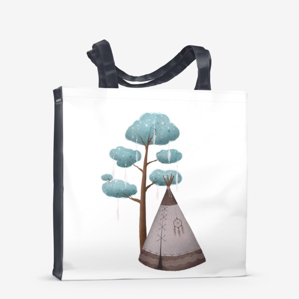 Сумка-шоппер «Шаманский вигвам под деревом»