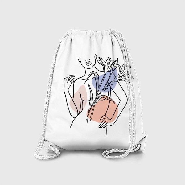 Рюкзак «Девушка с лилиями (абстракция, графика)»