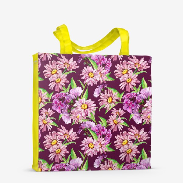 Сумка-шоппер «Цветы герань и ромашки»