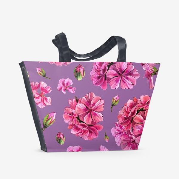 Пляжная сумка «Розовая герань»